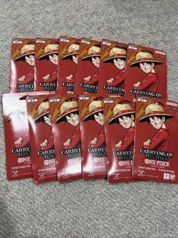 (12)One Piece OP13 Carrying On His Will Sleeved Booster Packs - LOT of (12) NEW - Image 1