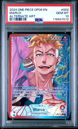 PSA 10 - 2024 ONE PIECE OP08-TWO LEGENDS 002 MARCO ALTERNATE ART (English) - Image 1