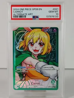 Carrot - One Piece - OP08 021 - Leader - Alt Art - PSA 10 - Image 1