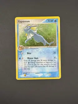 Pokemon TCG English Card Pop Series 3 Vaporeon 6/17 Holo Rare Swirl - Image 1