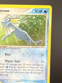 Pokemon TCG English Card Pop Series 3 Vaporeon 6/17 Holo Rare Swirl - Image 3