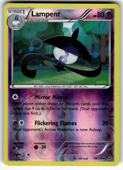 Lampent 49/114 XY - Steam Siege LP Pokemon Card TCG - Image 1