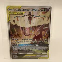 Pokemon TCG Espeon & Deoxys GX SM240 Black Star Promo Holo Card - Image 1