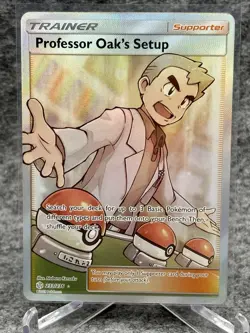 Pokemon TCG Professor Oak's Setup Full Art Rare Holo 233/236 Cosmic Eclipse NM - Image 1