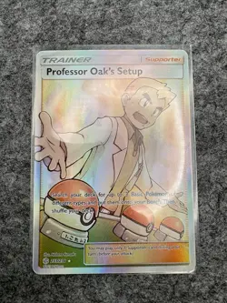 Pokemon TCG Professor Oak's Setup Full Art Rare Holo 233/236 Cosmic Eclipse NM - Image 2