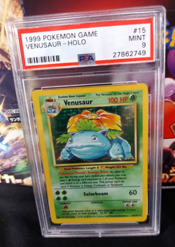 1999 Pokemon Base Set Unlimited Venusaur Holo #15 PSA 9 Mint - Image 1