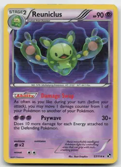 Pokemon tcg Black and White #57/114 Reuniclus Lightly played - Image 1