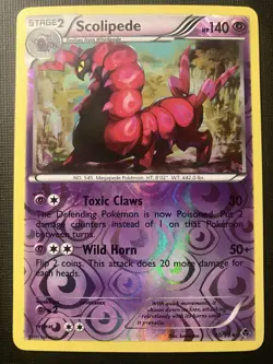Scolipede 40/98 Pokemon Black & White Emerging Powers 2011 Reverse Holo LP - Image 1