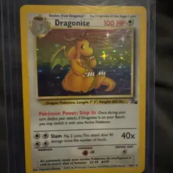 Pokemon Dragonite Holo Rare 4/62 Unlimited Fossil - Image 1