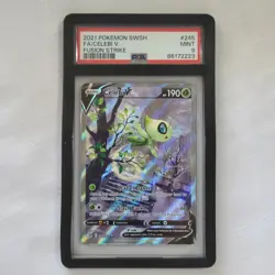 🔥 Pokemon TCG 🔥 Celebi V #245 🔥 SWSH Fusion Strike Full Art 🔥 PSA 9 MINT 🔥 - Image 1