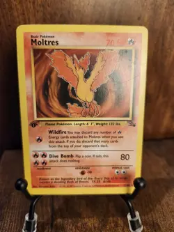 Moltres 27/62 - Non-Holo Fossil 1st Edition 1999 Pokemon TCG Card - LP - Image 1