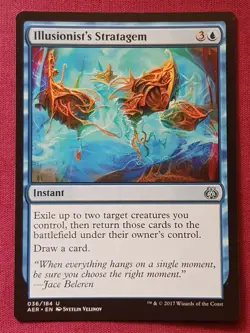 Magic The Gathering AETHER REVOLT ILLUSIONIST'S STRATAGEM blue card MTG - Image 1