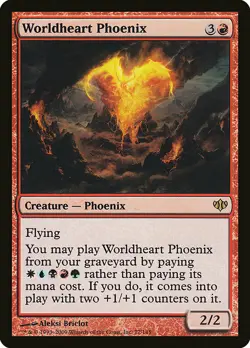 1x Worldheart Phoenix - NM English MTG - Conflux - Image 1