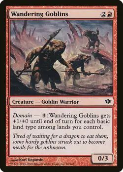 1x Wandering Goblins - NM English MTG - Conflux - Image 1
