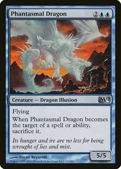 1x Phantasmal Dragon - NM English MTG - Magic 2012 - Image 1