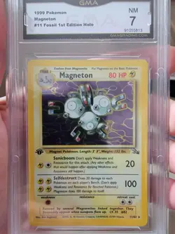 Pokemon TCG Magneton 11/62 Fossil Holo Rare 1st Edition - Image 1