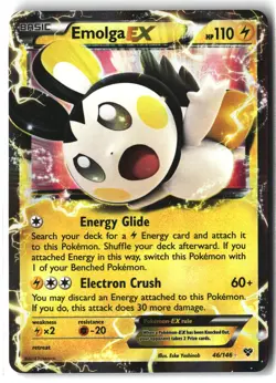 Emolga EX ⭐ 46/146 Holo Rare EX XY 2014 Pokemon NM - Image 1