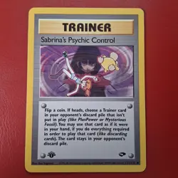 Sabrina's Psychic Control 121/132 Gym Challenge Regular FIRST Edition Pokemon - Image 1