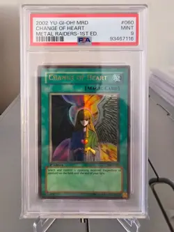 Yu-Gi-Oh! TCG Change of Heart MRD-060 Ultra Rare 1st Edition PSA 9 - Image 1