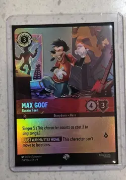 Disney Lorcana Fabled Max Goof Rockin' Teen Epic Holofoil Card 214/204 - Image 2