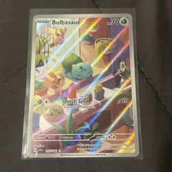 Pokemon Bulbasaur Illustration Rare Holo SV151 143/142 Scarlet & Violet Card - Image 2