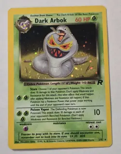 Dark Arbok Rare Holo Pokemon Card Team Rocket 2/82 Basic 1999 Holographic LP - Image 1