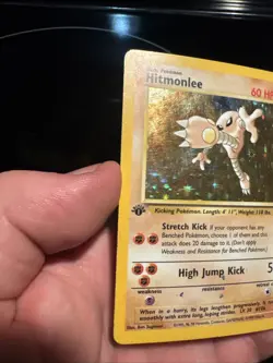 1st Edition Hitmonlee 7/62 Fossil Holo Wotc Pokemon Card - Image 2