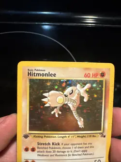 1st Edition Hitmonlee 7/62 Fossil Holo Wotc Pokemon Card - Image 5