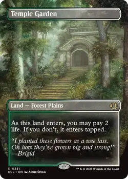Temple Garden DUAL SIDED MTG Lorwyn Eclipsed | BORDERLESS 0351 | NM/M - Image 1