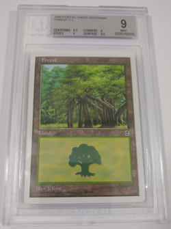BGS 9 QUAD++ Forest 180 MTG Graded MINT Common Portal Three Kingdoms P3K NM - Image 1