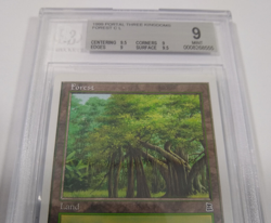 BGS 9 QUAD++ Forest 180 MTG Graded MINT Common Portal Three Kingdoms P3K NM - Image 3