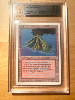 MTG Volcanic Island Revised Beckett Graded 7.5 NM+ - Image 1