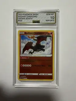 Radiant Charizard 2023 English Pokemon Crown Zenith 020/159 AGS 10 - Image 1
