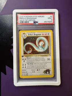 Pokemon TCG Gym Heroes Erika's Dragonair Card 4/132 1st Edition Holo PSA 9 - Image 1