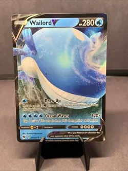 Pokemon TCG Wailord V 013/073 Ultra Rare Full Art Holo Champion’s Path LP - Image 1