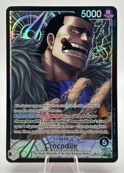 One Piece Crocodile Alt Art Leader OP14-079 The Azure Sea's Seven + One Touch NM - Image 1