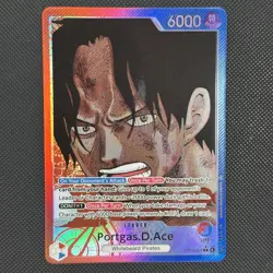 One Piece Portgas.D.Ace OP13-002 Alt Art Leader ENGLISH Carrying On His Will NM - Image 1