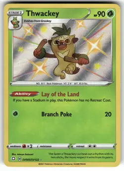 Thwackey SV005/SV122 Shining Fates: Shiny Vault NM Pokemon Card TCG - Image 1