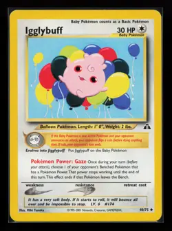 Igglybuff 40/75 Uncommon Neo Discovery Pokemon Card - Image 1