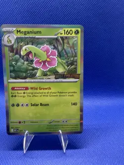 Pokemon TCG Meganium MEP 001 Pre Release Promo Card Mega Evolution - Image 1