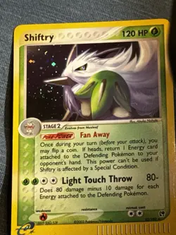 Pokemon TCG Shiftry EX Sandstorm Holo Rare Card 12/100 Swirl - Image 1