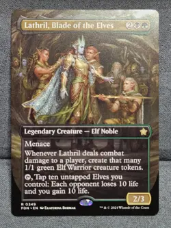 Lathril, Blade of the Elves (Borderless) - Foundations (FDN) - 349 - MTG - NM - Image 1