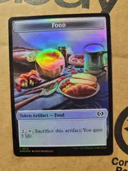 FOIL HUMAN FOOD TOKEN MTG NM Wilds of Eldraine Double-Sided Magic #12 2 13 NM - Image 1