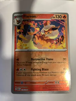 Flareon 136/165 Scarlet & Violet 151 Pokemon Reverse Holo Foil Rare - Image 1