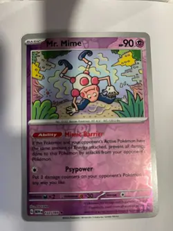 Mr. Mime 122/165 Scarlet & Violet 151 Pokemon Reverse Holo Foil Rare - Image 1