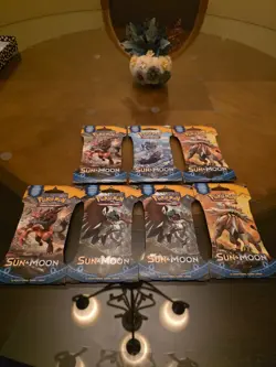 Pokemon Sun & Moon Booster Pack Factory Sealed - 7 Packs 820650801945 - Image 1
