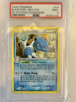 PSA 9 2006 Pokemon EX Crystal Guardians Blastoise Reverse Holo 14/100 #14 MINT - Image 1