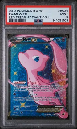 2013 POKEMON B & W LEGENDARY TREASURES RADIANT COLL #RC24 FA/MEW EX PSA 9 (Q109 - Image 1