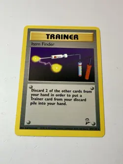 Item Finder 103/130 Rare Base Set 2 WOTC Vintage Pokemon Trainer Card NM 2000 - Image 1