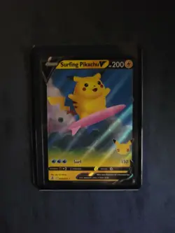 Surfing Pikachu V Full Art Holo - Celebrations Pokemon TCG Trading Card 08/25 NM - Image 1